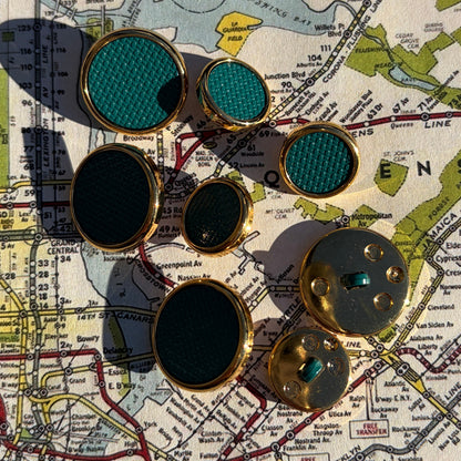 Perfect Green Shank Button with Gold Edge (2 Sizes)