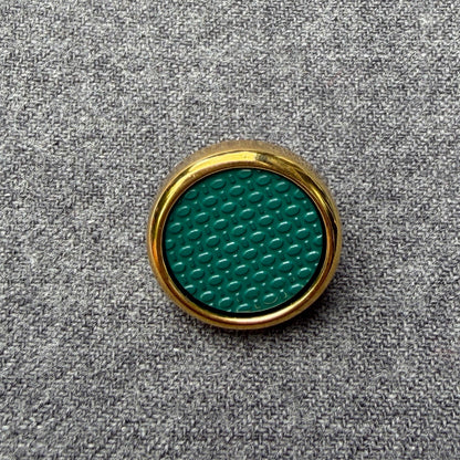 Perfect Green Shank Button with Gold Edge (2 Sizes)