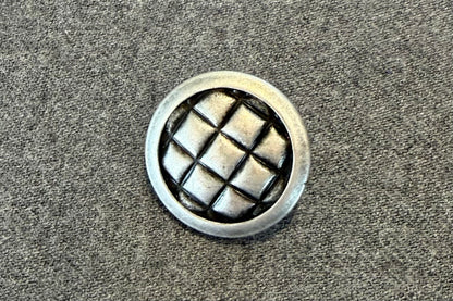 Metal Button with Quilted Texture