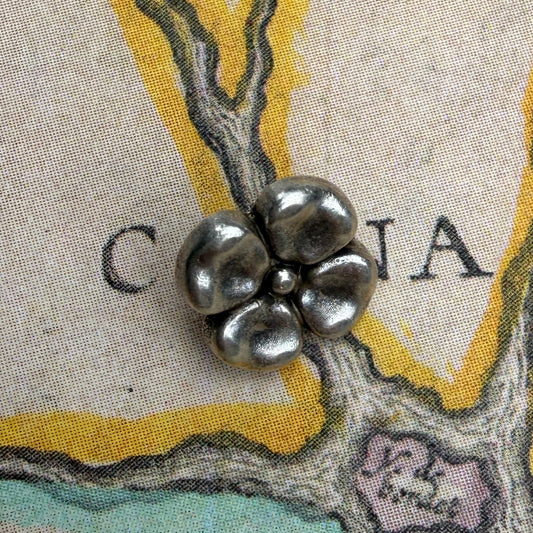 Small Metal Floral Shank Button