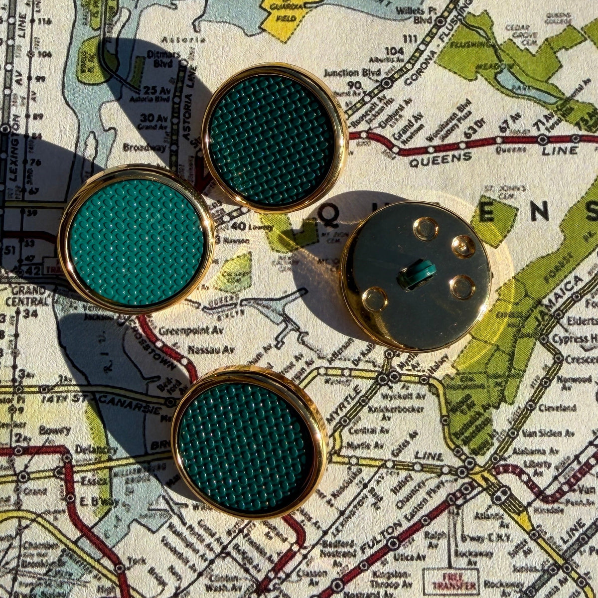 Perfect Green Shank Button with Gold Edge (2 Sizes)
