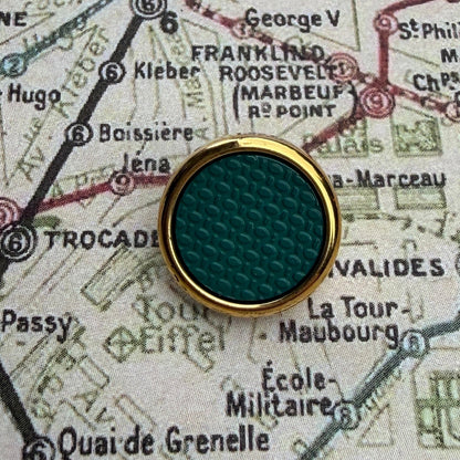Perfect Green Shank Button with Gold Edge (2 Sizes)