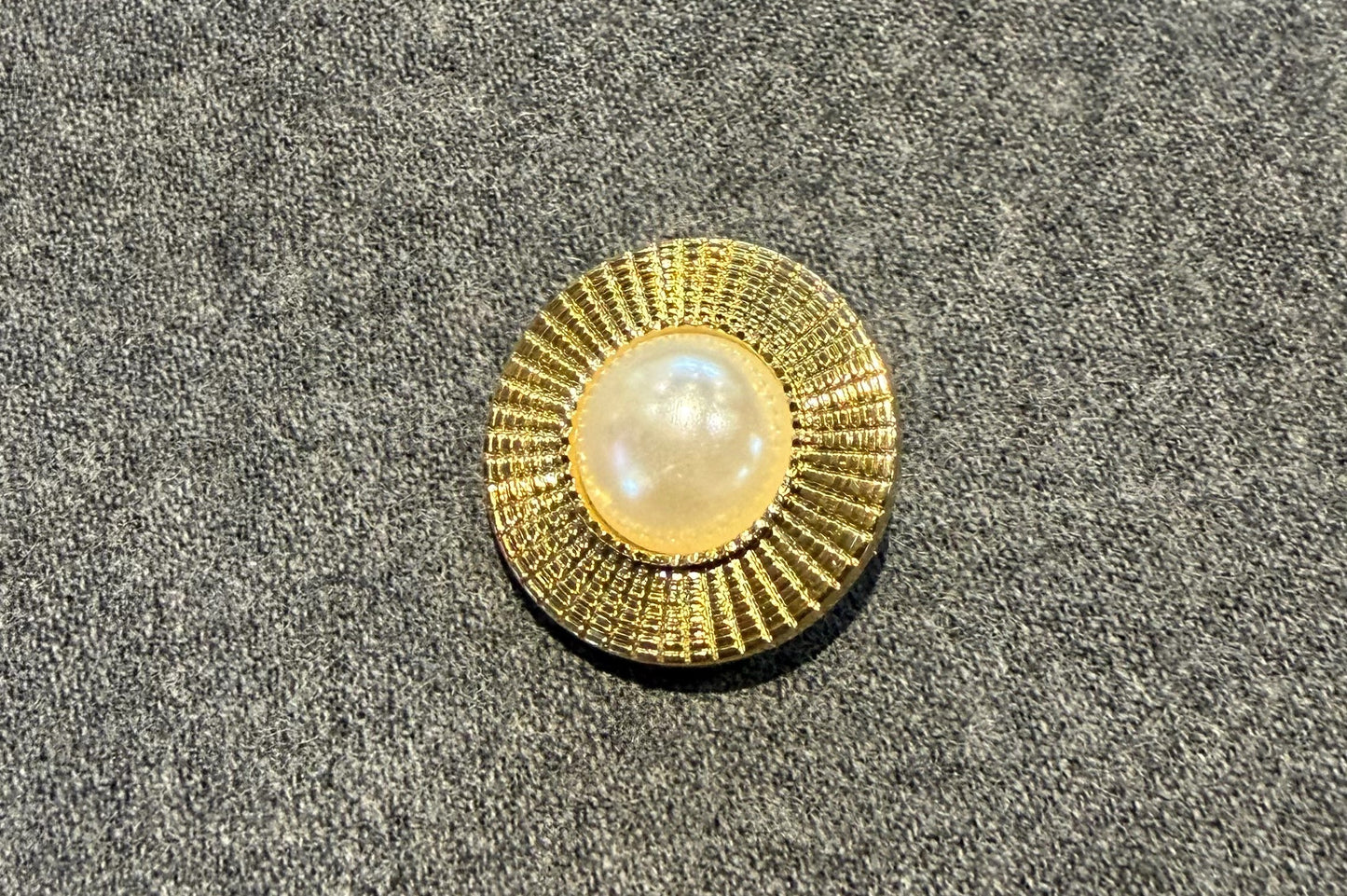 Ornate Gold and Pearl Shank Button (Set of 6)
