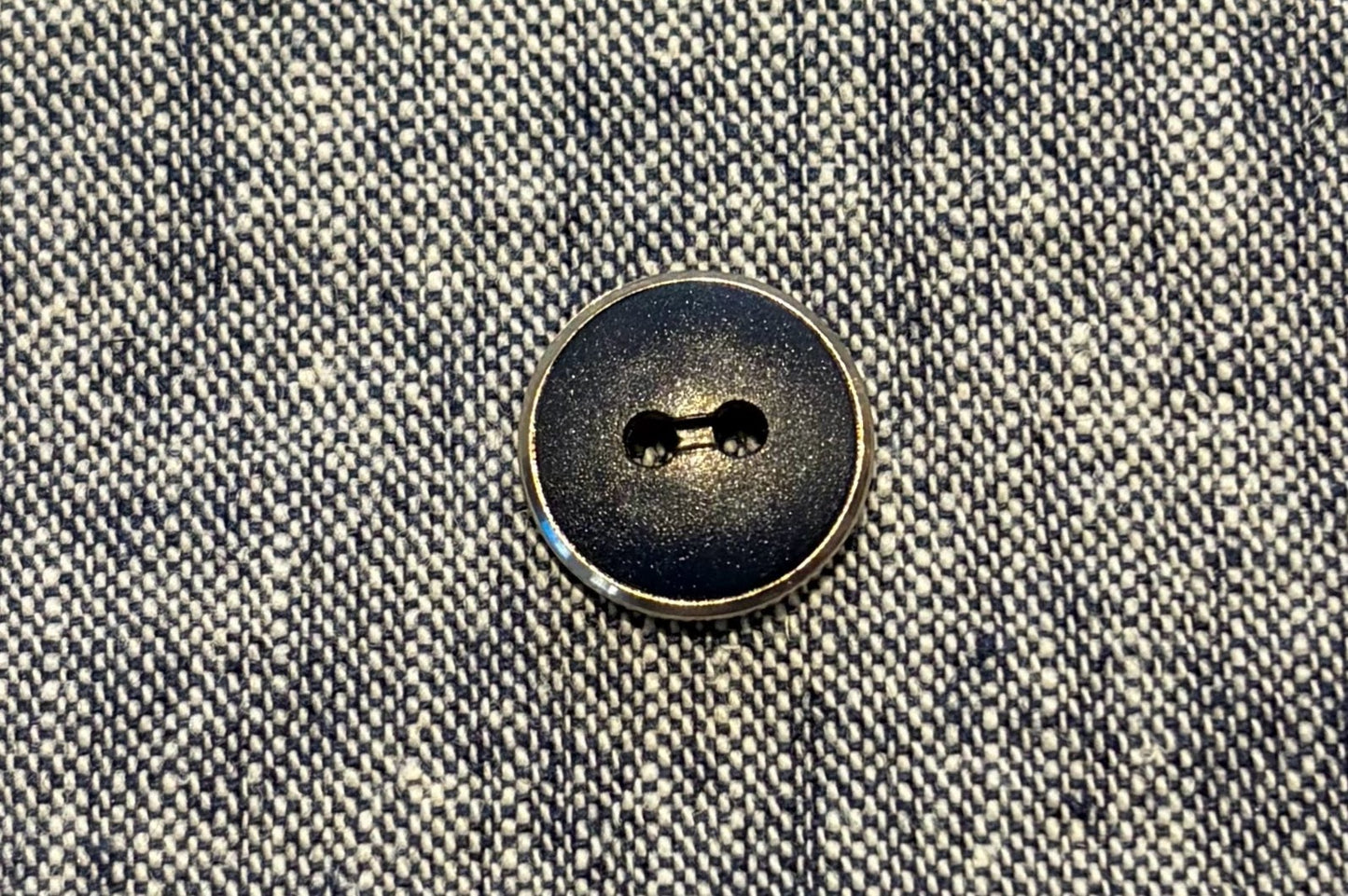 Blue Shirt Button with a Little Pizzazz