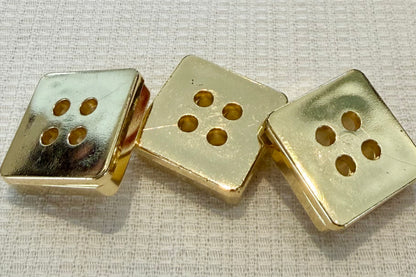 Square Gold Button in Three Sizes