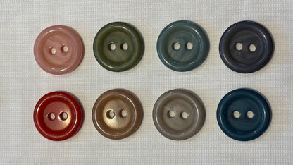 Resin Coat Button (Two Sizes, Lots of Colours)